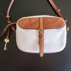 Fossil Crossbody Bag - Ivory and Camel-Brown